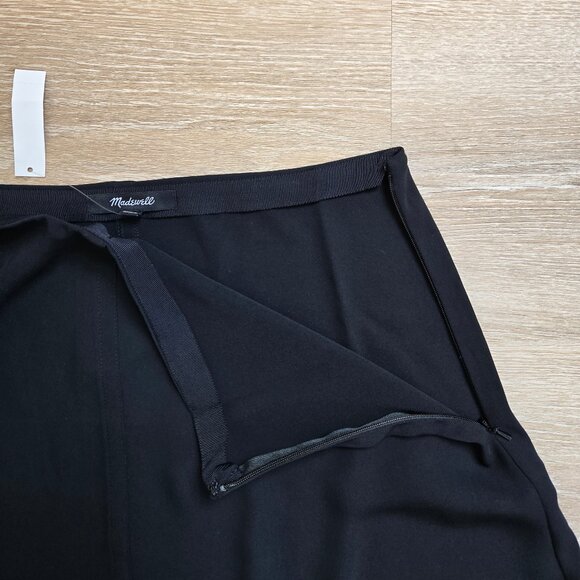 Madewell Skirt Womens Asymmetric Midi Black Minimalist Size 2 New With Tags - Picture 8 of 17